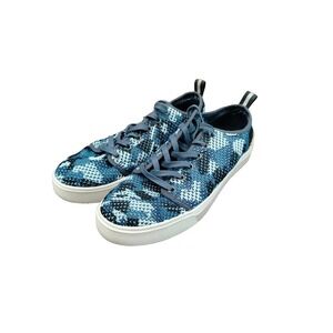 Toms Mens TrvlLite Flecktarn Camo Shoes Sneakers‎ Low Top Lace Up Blue Size 9.5